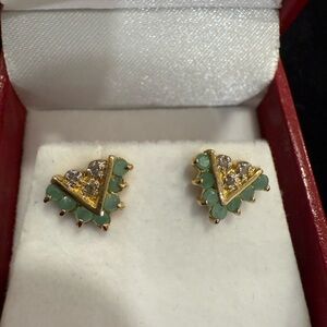 Emerald and Diamond Earrings